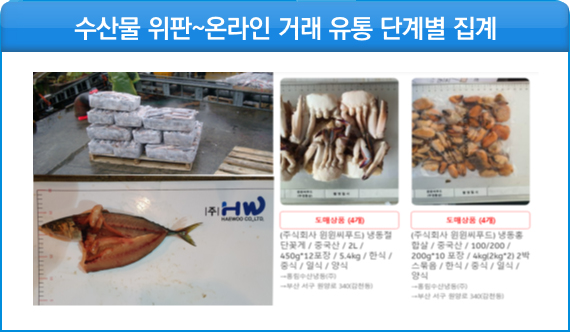 수산물 위판~온라인 거래 유통 단계별 집계